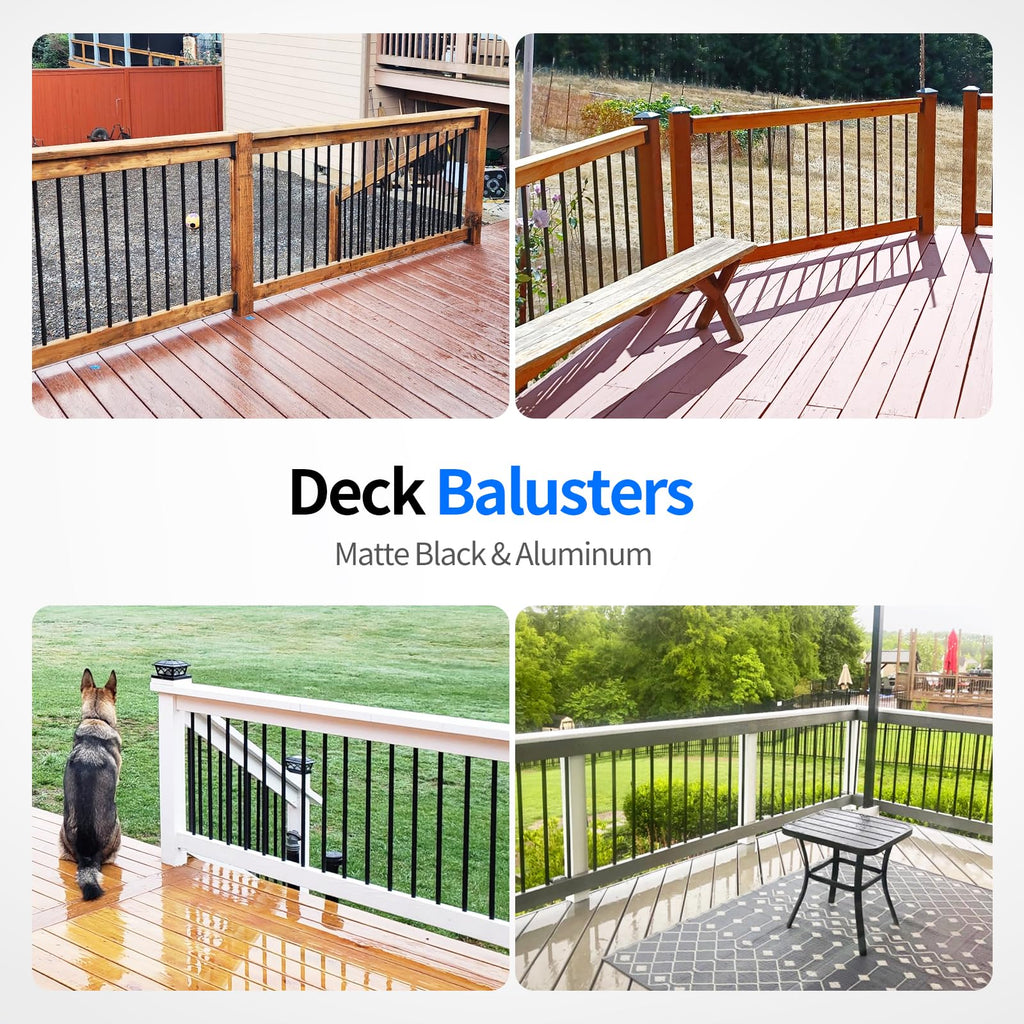 101 Pack 26" x 3/4" Black Round Aluminum Balusters B953322