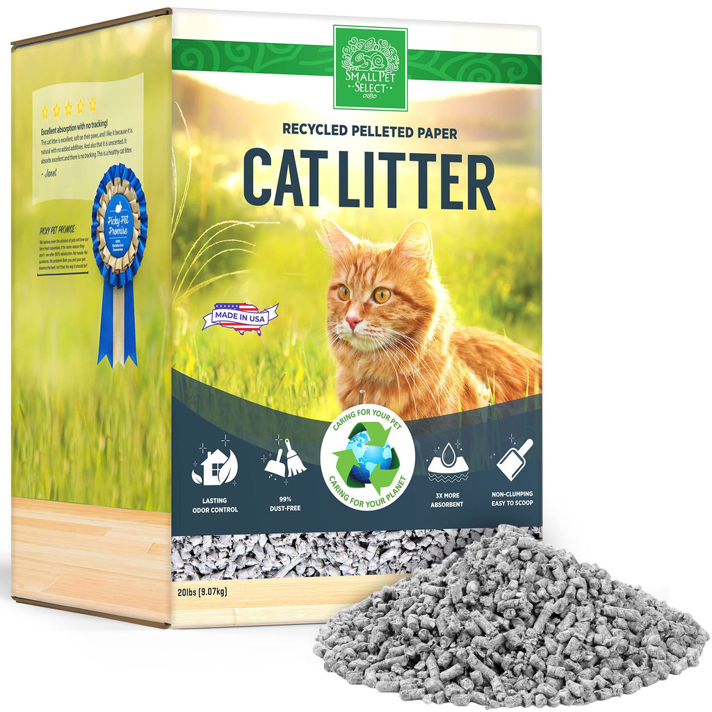 Recycled Paper Cat Litter, Non-Clumping, 20 lb V92430