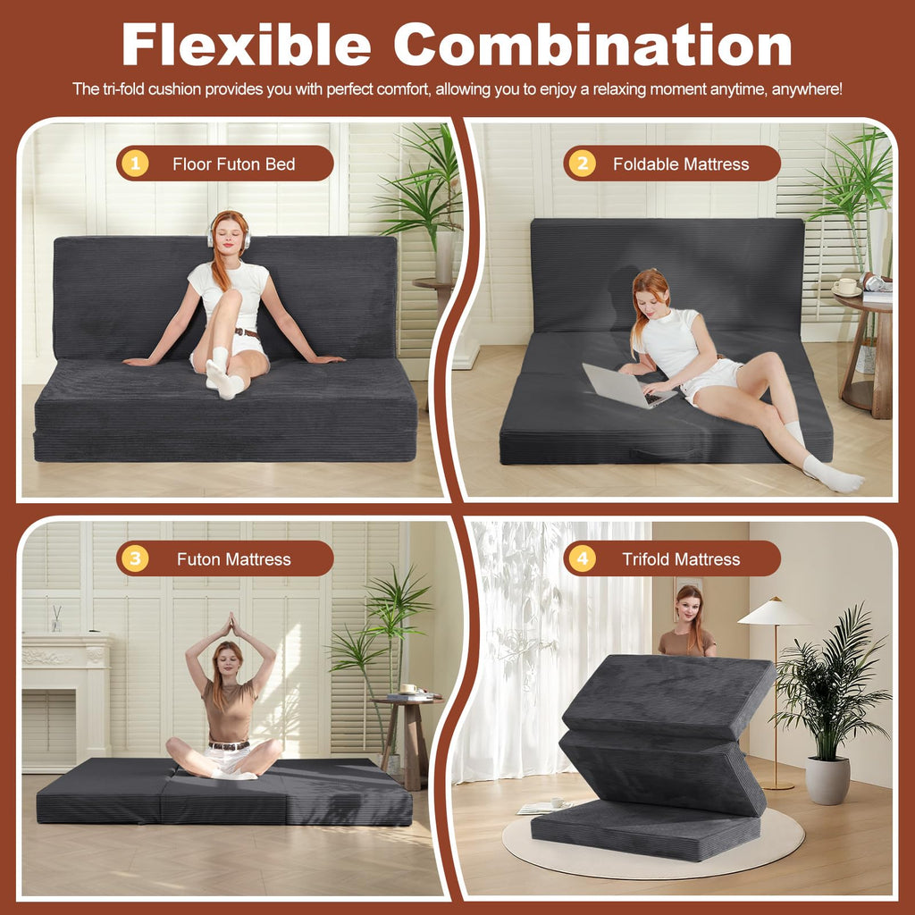 6-Inch Tri-Fold Foldable Mattress T5402