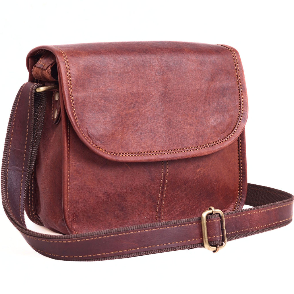 Brown Leather Crossbody Purse B9616