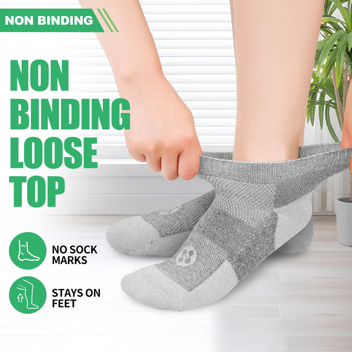 Low Cut Diabetic Socks for Men, 6 Pairs E3524