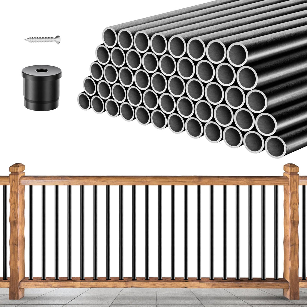 101 Pack 26" x 3/4" Black Round Aluminum Balusters B953322