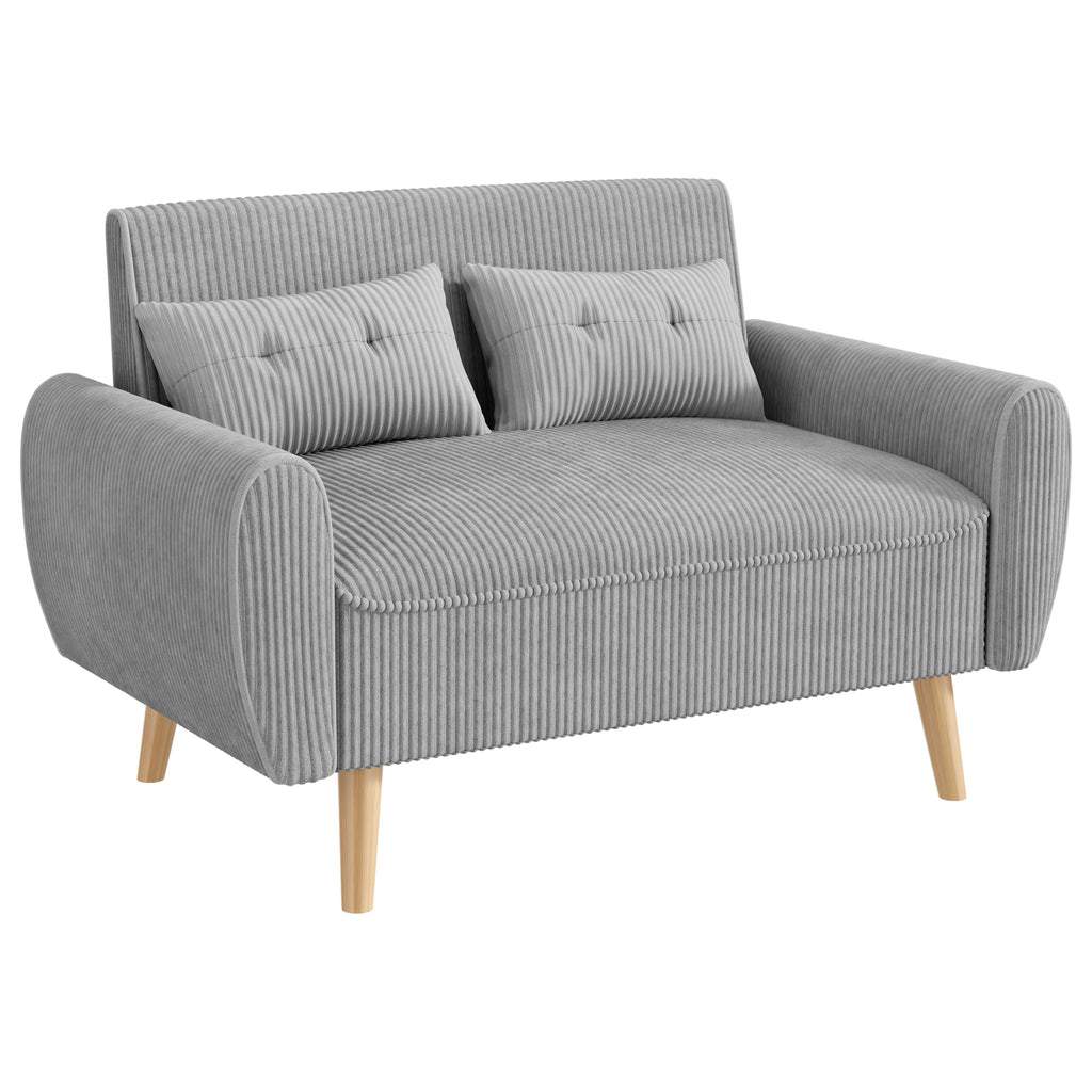 Light Grey 2 Seat Loveseat Sofa with Tapered Legs F91718