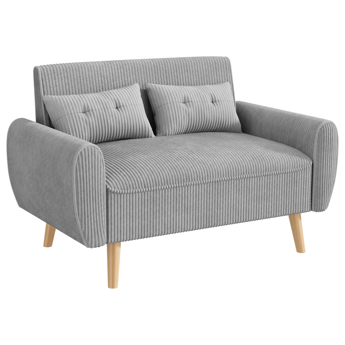 Light Grey 2 Seat Loveseat Sofa with Tapered Legs F91718
