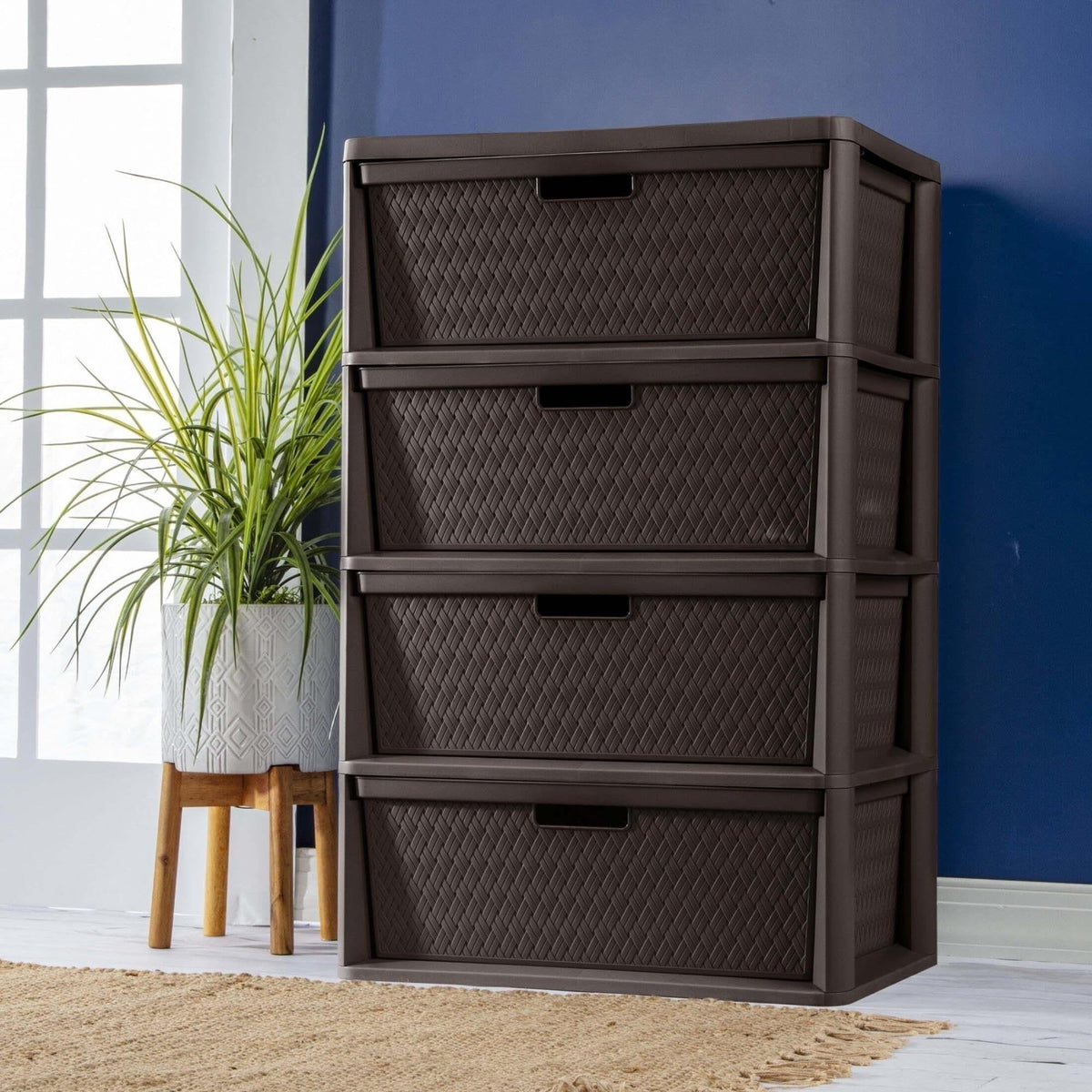 Brown 4 Drawer Storage Tower H35943