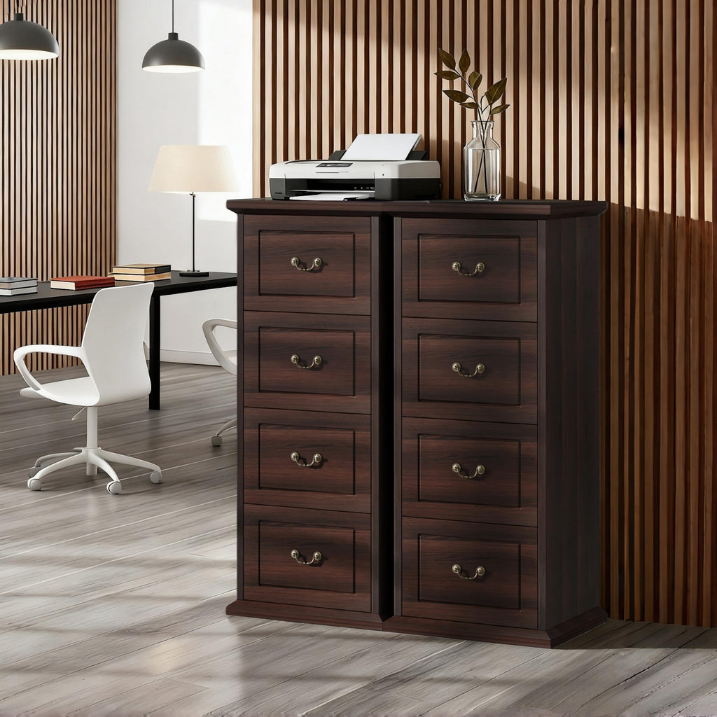 4 Drawer Dark Walnut File Cabinet L180235