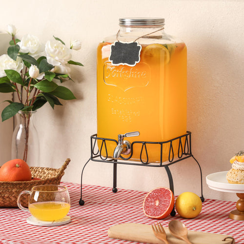 2 Gallon Glass Drink Dispenser with Stand N7712