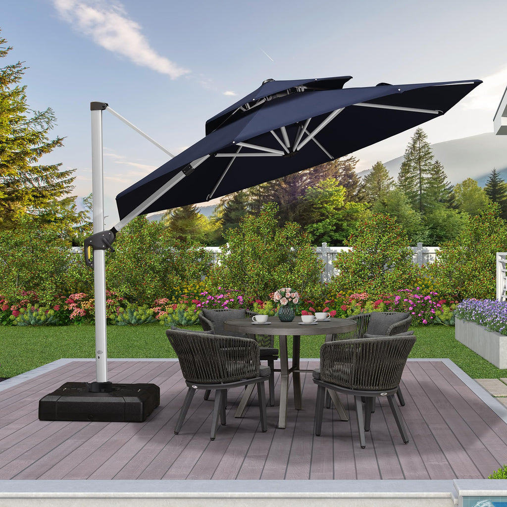 10 FT Navy Blue Cantilever Patio Umbrella I24176