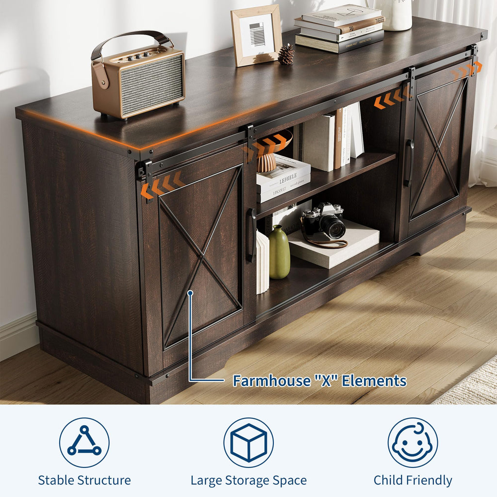 59" Brown Farmhouse TV Stand A244