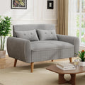 Light Grey 2 Seat Loveseat Sofa with Tapered Legs F91718