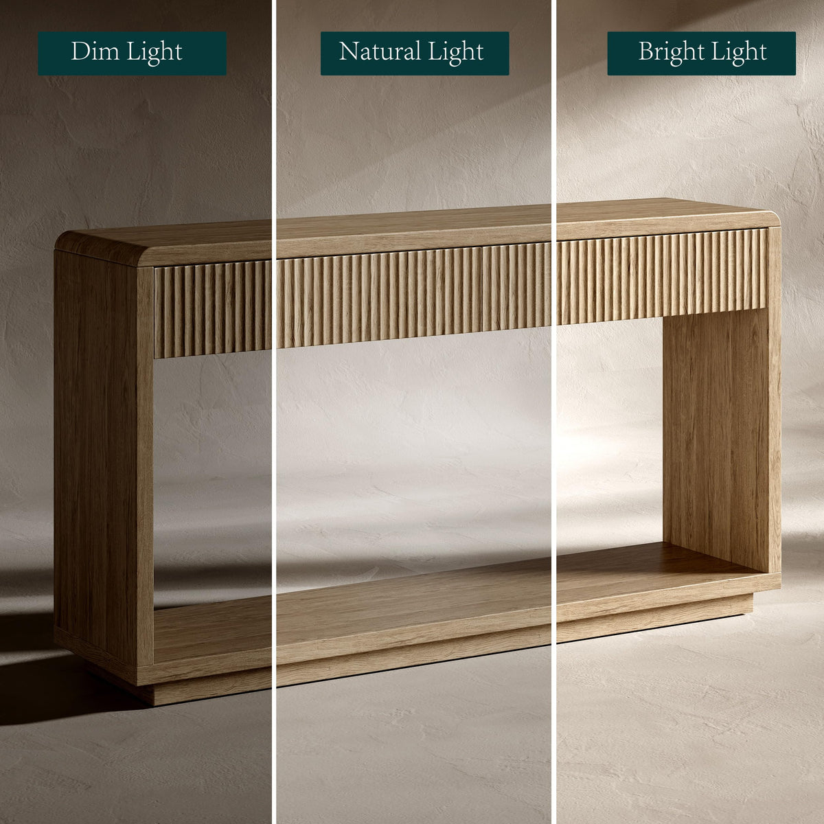 59'' Oak Console Table with Drawers I442139