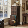 4 Drawer Dark Walnut File Cabinet L180235